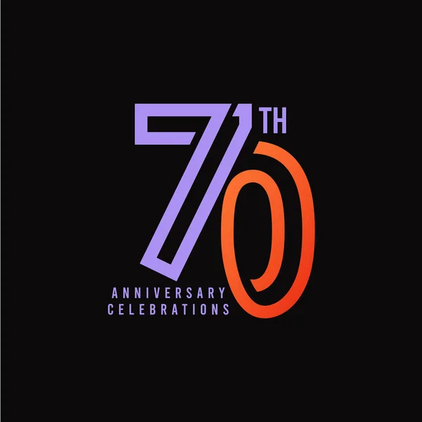 70 Th Anniversary Celebration Vector Template Design Illustration — Stock Vector