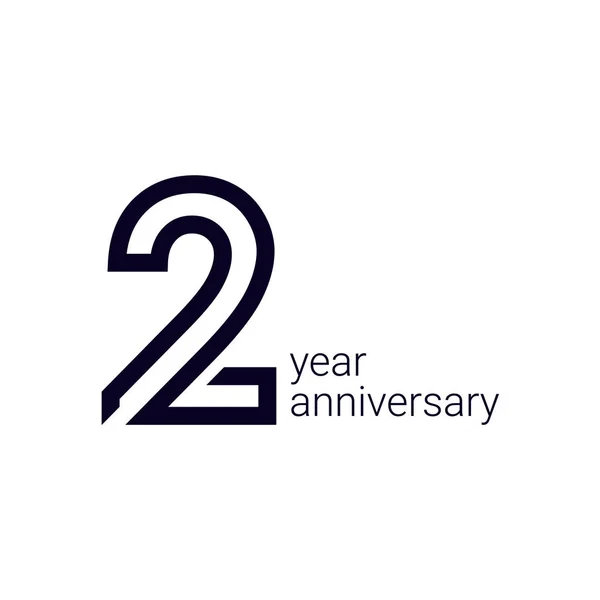 Celebração de aniversário de 2 anos Vector Template Design Illustration —  Vetores de Stock