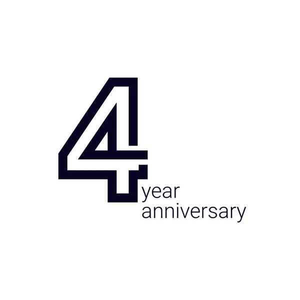 4 Jahre Jubiläumsfeier Vector Template Design Illustration — Stockvektor