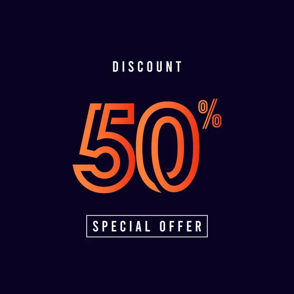 Discount 50% Special Offer Vector Template Design Illustration — Stock Vector