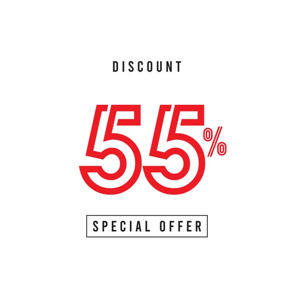 Discount 55% Special Offer Vector Template Design Illustration — Stock Vector