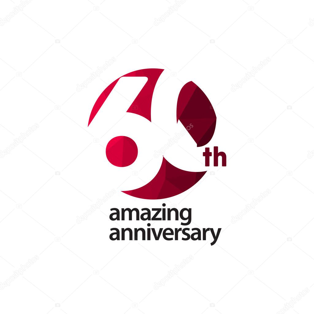 60 Th Amazing Anniversary Celebration Vector Template Design Illustration