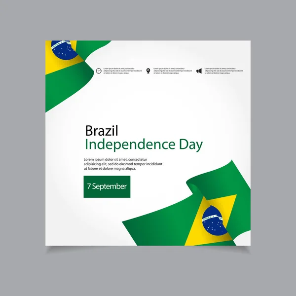 Brazilië Independence Day viering vector sjabloonontwerp illustratie — Stockvector