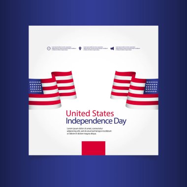 Amerika Birleşik Devletleri Bağımsızlık Günü Kutlama Vektör Şablontasarım İllüstrasyon