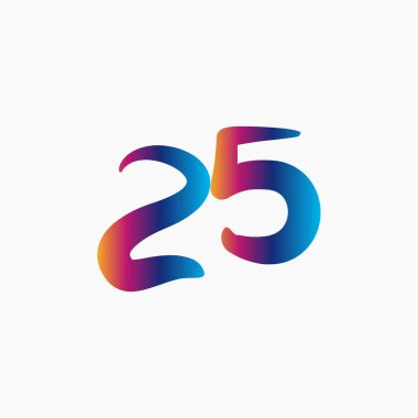 25 Yıl Yıldönümü Kutlama Vektör Şablon tasarım illustra