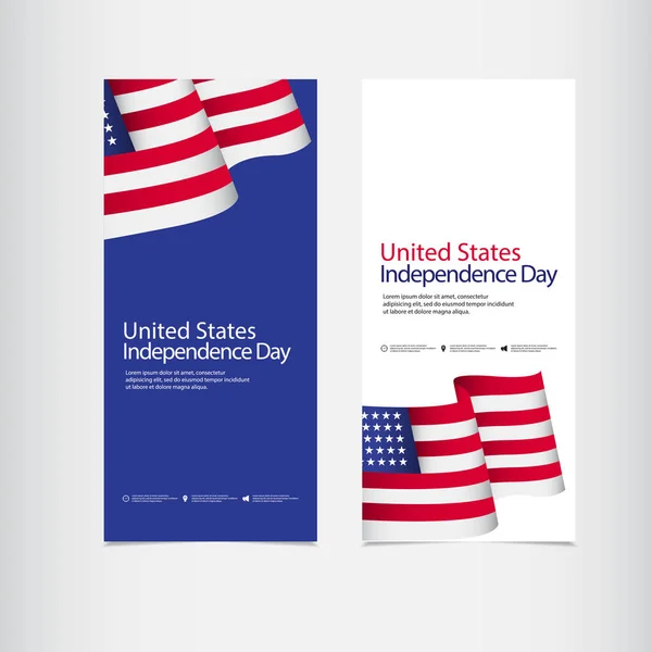 米国独立記念日 お祝いベクトル テンプレート デザイン イラスト — ストックベクタ