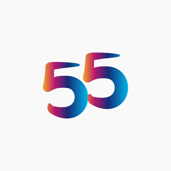 55 Years Anniversary Celebration Vector Template Design Illustra — Stock Vector