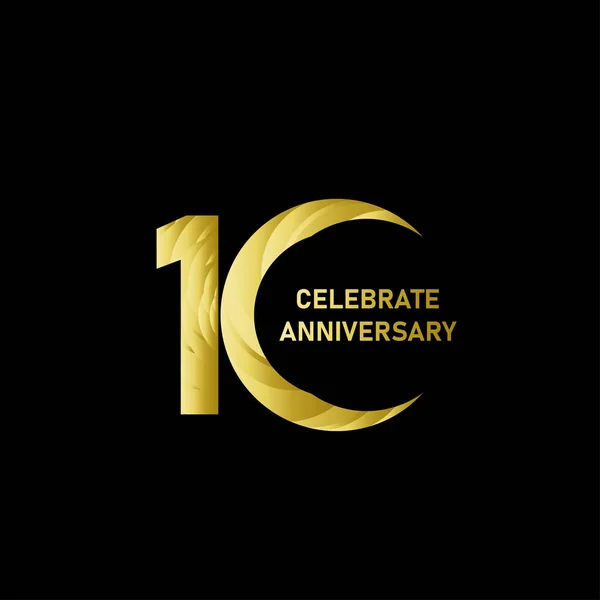 10 χρόνια επέτειο εορτασμός διάνυσμα πρότυπο σχεδιασμού περιπτωσιολογικές — Διανυσματικό Αρχείο