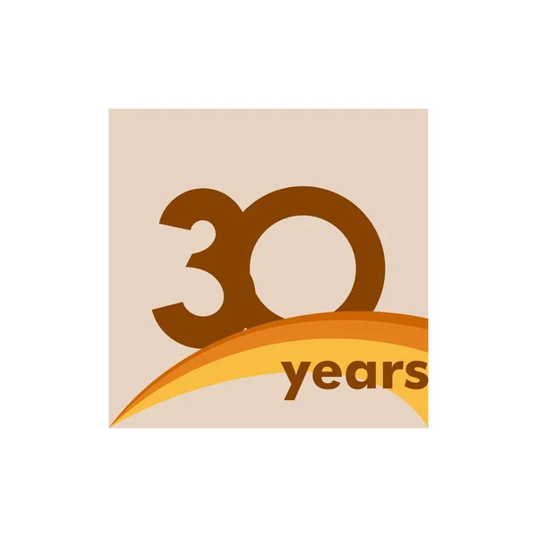 Celebração de aniversário de 30 anos Modelo de vetor Design Illustrat —  Vetores de Stock