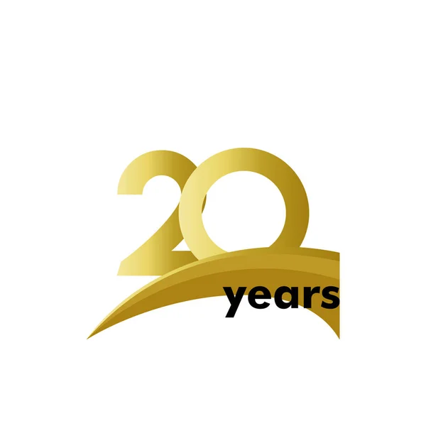 Comemoração de aniversário de 20 anos Modelo de vetor Design Illustrat — Vetor de Stock