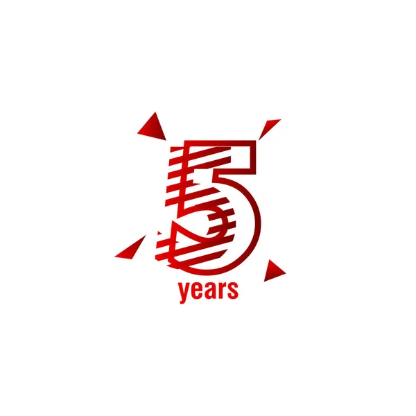 5 years anniversary celebration vector template design illustrat — Stock Vector