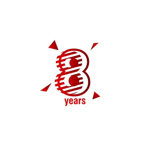 8 years anniversary celebration vector template design illustrat — Stock Vector