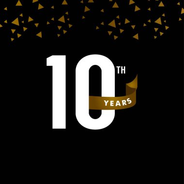 10 Yıl Yıldönümü Vektör Şablontasarım İllüstrasyon
