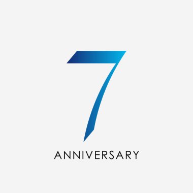 7 yıl yıldönümü kutlama vektör şablonu tasarım illüstrasyon