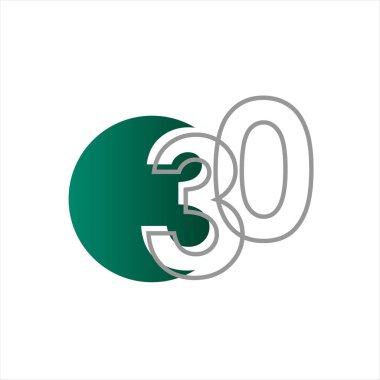 30 Yıl Yıldönümü Kutlama Vektör Şablontasarım Illustrat