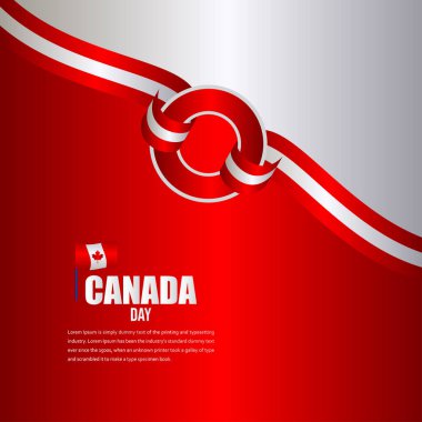 Kanada Bağımsız Gün Kutlama Tasarım İllüstrasyon Vektör Şablonu