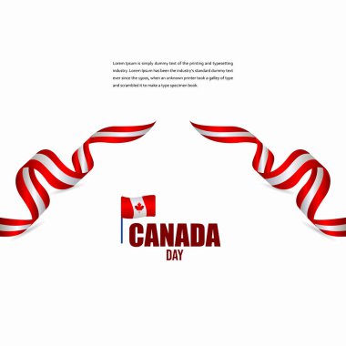 Kanada Bağımsız Gün Kutlama Tasarım İllüstrasyon Vektör Şablonu