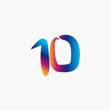 10 Yıl Dönümü Kutlama Vektör Şablonu Tasarım Illustrat