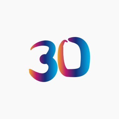 30 Yıl Yıldönümü Kutlama Vektör Şablontasarım Illustrat