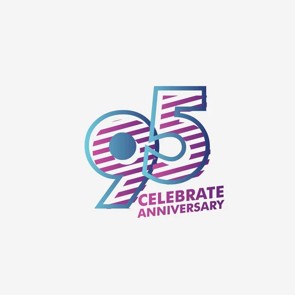 95 Jahre Jubiläumsfeier Vektor Template Design Illustration — Stockvektor