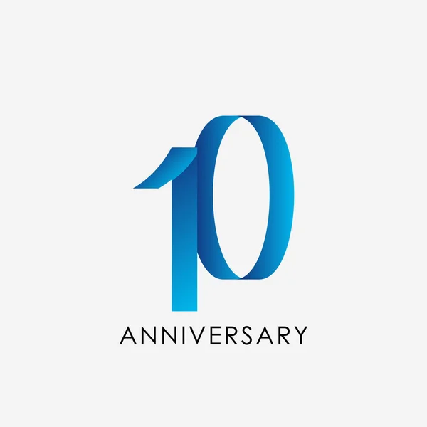 10周年記念お祝いベクトルテンプレートデザインイラスト — ストックベクタ