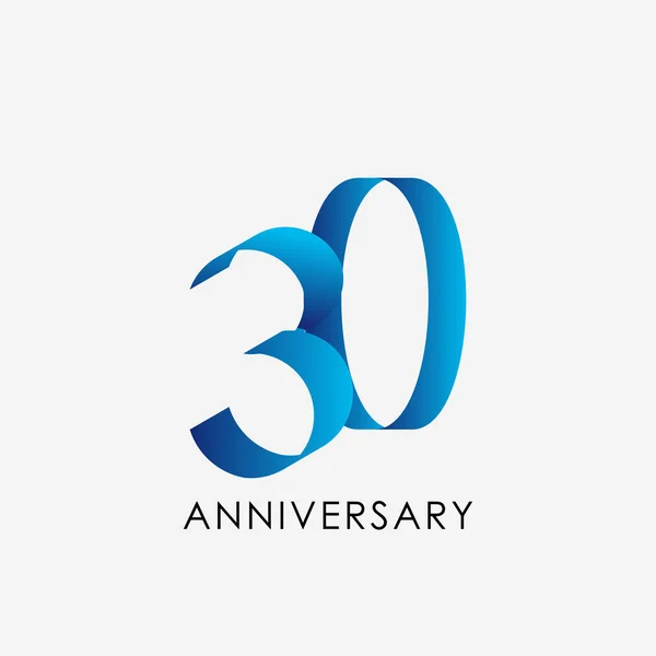 30 Year Anniversary Celebration Vector Template Design Illustrat — Stock Vector