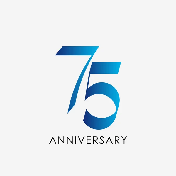 75 Años Celebración del Aniversario Vector Plantilla Diseño Illustra — Vector de stock