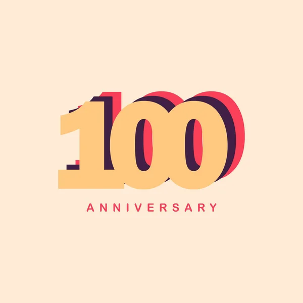 100 jaar verjaardag vector sjabloonontwerp illustratie — Stockvector