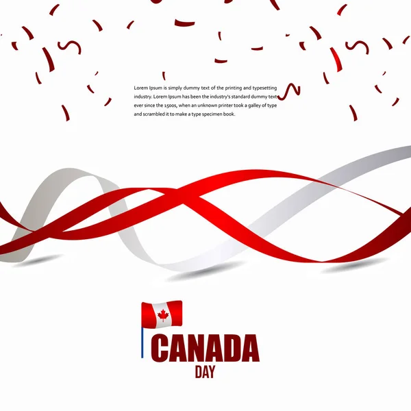 カナダ独立記念日お祝いデザインイラストベクトルテンプレート — ストックベクタ