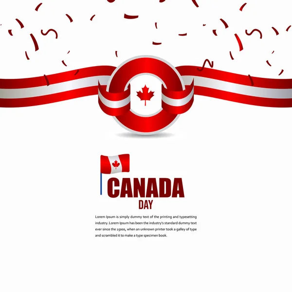 Canadá Día Independiente Celebración Diseño Ilustración Vector Template — Vector de stock