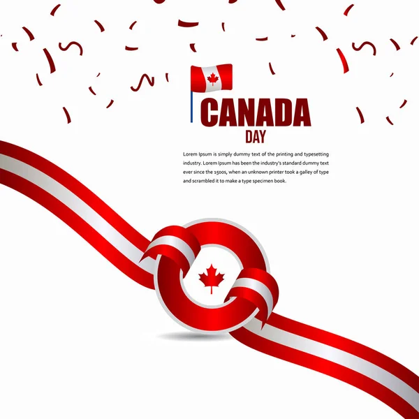 カナダ独立記念日お祝いデザインイラストベクトルテンプレート — ストックベクタ
