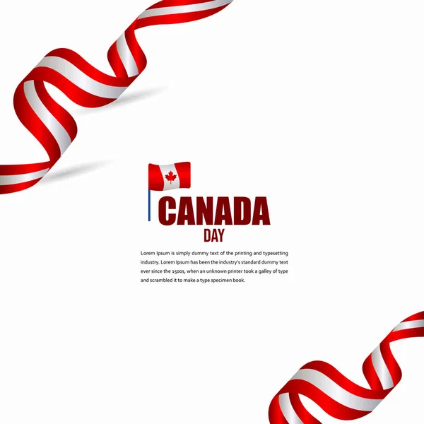 Canadá Día Independiente Celebración Diseño Ilustración Vector Template — Vector de stock