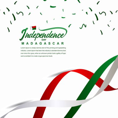 Madagaskar Bağımsızlık Günü Kutlama Yaratıcı Tasarım İllüstrasyon Vektör Şablonu