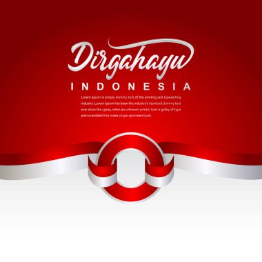 Endonezya Bağımsızlık Günü Kutlama Yaratıcı Tasarım İllüstrasyon Vektör Şablonu