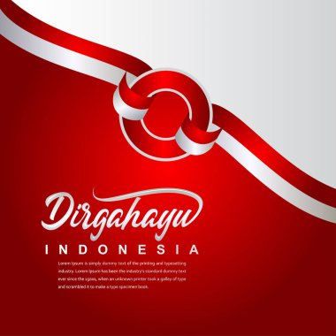 Endonezya Bağımsızlık Günü Kutlama Yaratıcı Tasarım İllüstrasyon Vektör Şablonu