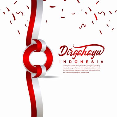 Endonezya Bağımsızlık Günü Kutlama Yaratıcı Tasarım İllüstrasyon Vektör Şablonu