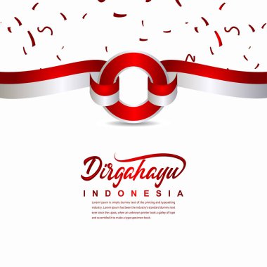 Endonezya Bağımsızlık Günü Kutlama Yaratıcı Tasarım İllüstrasyon Vektör Şablonu