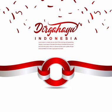 Endonezya Bağımsızlık Günü Kutlama Yaratıcı Tasarım İllüstrasyon Vektör Şablonu