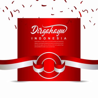 Endonezya Bağımsızlık Günü Kutlama Yaratıcı Tasarım İllüstrasyon Vektör Şablonu