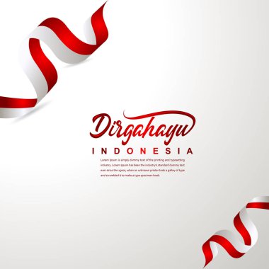 Endonezya Bağımsızlık Günü Kutlama Yaratıcı Tasarım İllüstrasyon Vektör Şablonu