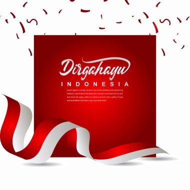 Endonezya Bağımsızlık Günü Kutlama Yaratıcı Tasarım İllüstrasyon Vektör Şablonu