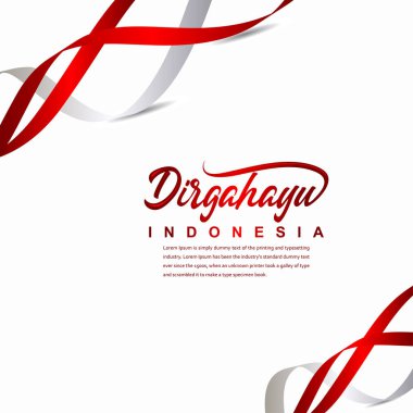 Endonezya Bağımsızlık Günü Kutlama Yaratıcı Tasarım İllüstrasyon Vektör Şablonu