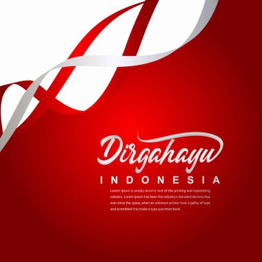 Endonezya Bağımsızlık Günü Kutlama Yaratıcı Tasarım İllüstrasyon Vektör Şablonu