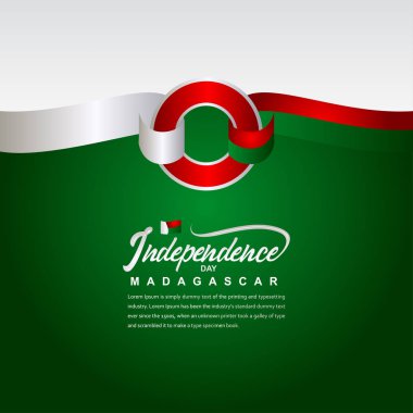 Madagaskar Bağımsızlık Günü Kutlama Yaratıcı Tasarım İllüstrasyon Vektör Şablonu