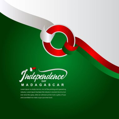 Madagaskar Bağımsızlık Günü Kutlama Yaratıcı Tasarım İllüstrasyon Vektör Şablonu