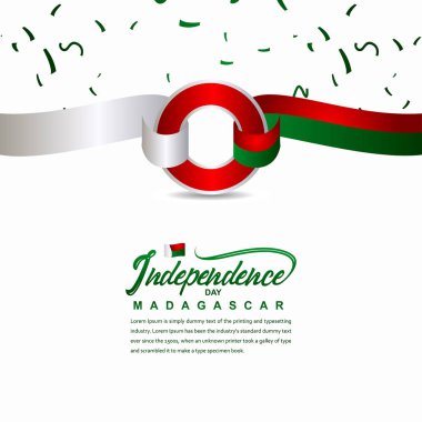 Madagaskar Bağımsızlık Günü Kutlama Yaratıcı Tasarım İllüstrasyon Vektör Şablonu
