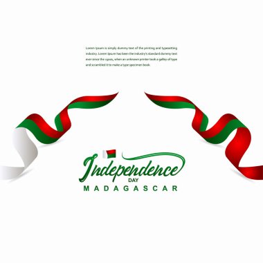 Madagaskar Bağımsızlık Günü Kutlama Yaratıcı Tasarım İllüstrasyon Vektör Şablonu