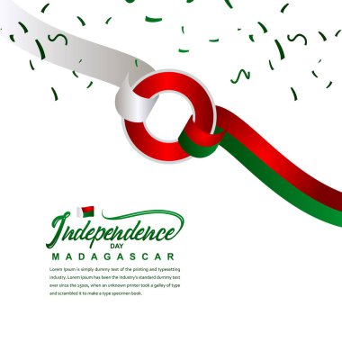 Madagaskar Bağımsızlık Günü Kutlama Yaratıcı Tasarım İllüstrasyon Vektör Şablonu