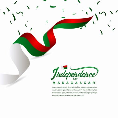 Madagaskar Bağımsızlık Günü Kutlama Yaratıcı Tasarım İllüstrasyon Vektör Şablonu