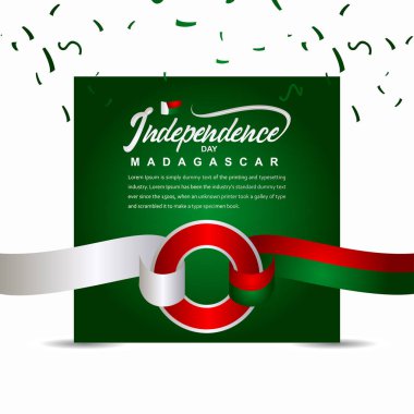 Madagaskar Bağımsızlık Günü Kutlama Yaratıcı Tasarım İllüstrasyon Vektör Şablonu